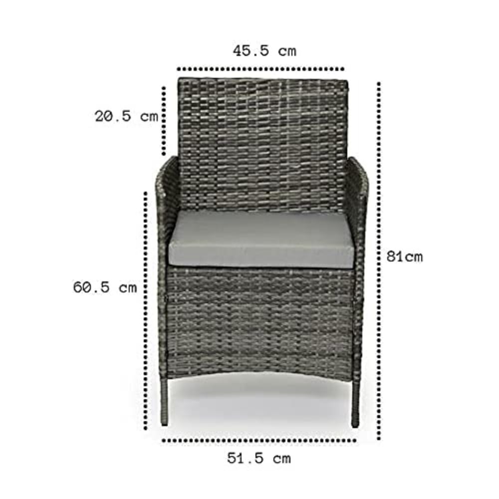 4-Seater Rattan Garden Furniture Set with Glass Coffee Table & Cushions