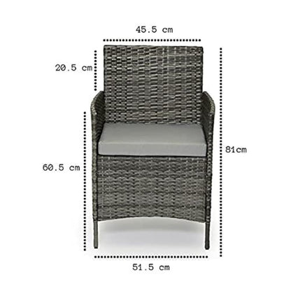 4-Seater Rattan Garden Furniture Set with Glass Coffee Table & Cushions