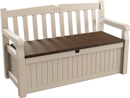 265 L Weather-Resistant Outdoor Garden Storage Bench
