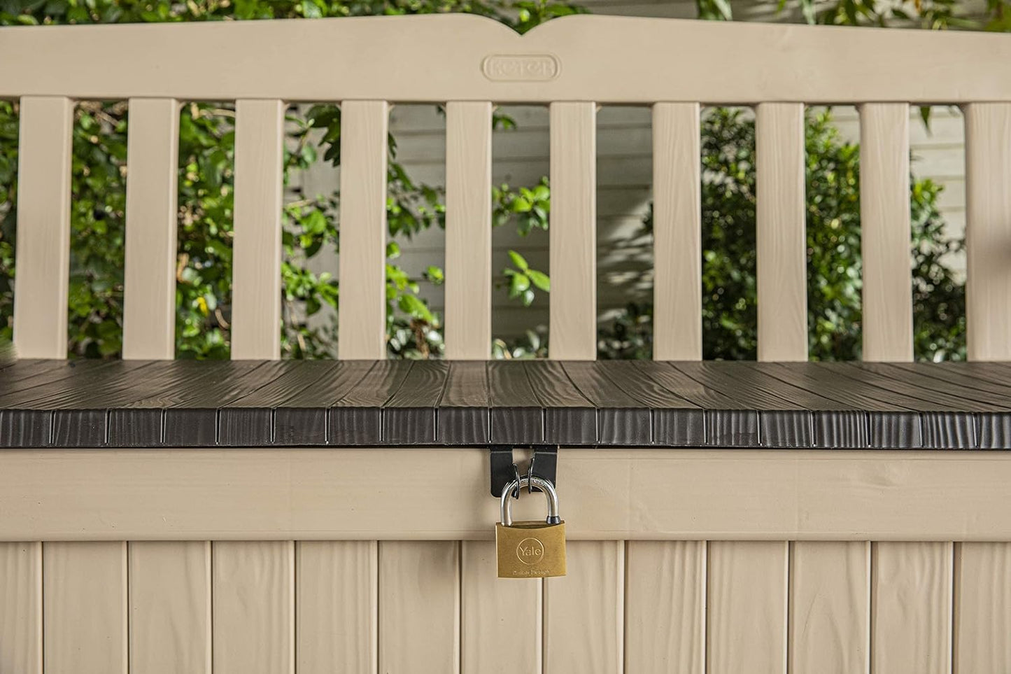 265 L Weather-Resistant Outdoor Garden Storage Bench